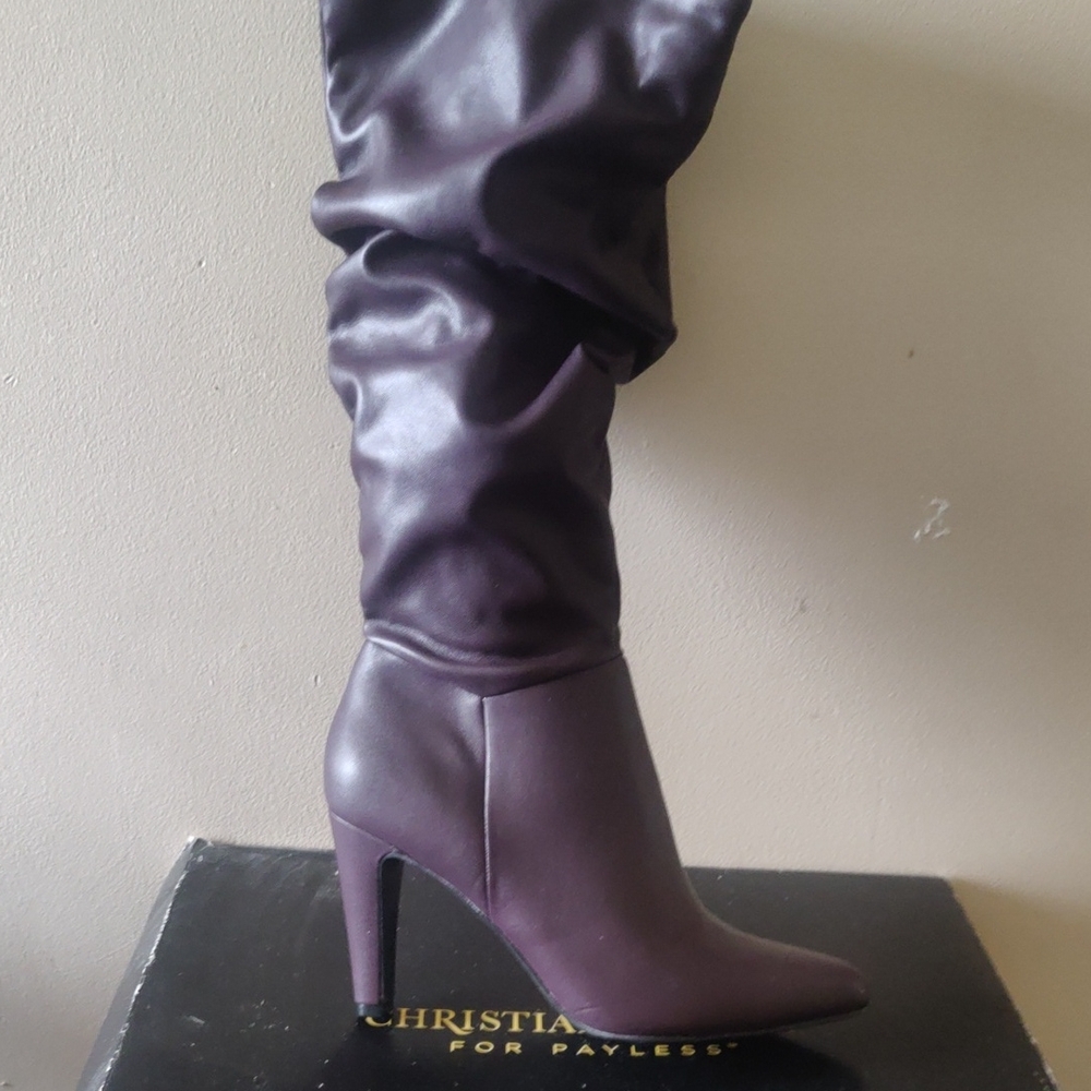 Christian Siriano Women's Deep Purple Heeled Boots